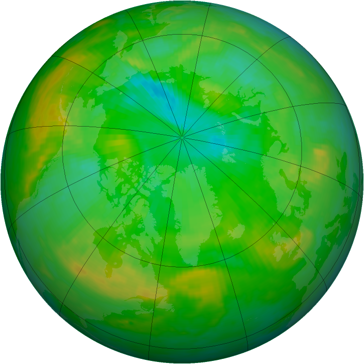 Arctic ozone map for 24 July 1991
